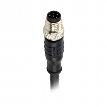 Cable Assembly, A Code - M8 6pins A code male straight molded cable, unshielded, PVC, -10°C~+80°C, 26AWG 0.14mm²